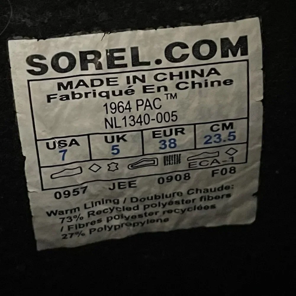 SOREL 1964 PAC Women’s Lace Up Winter Waterproof Snow Boots Grey Purple Plaid 7